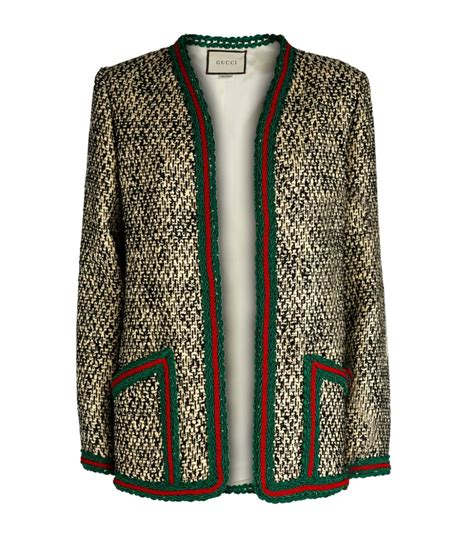 tweed jacket with web gucci|gucci tweed hooded jacket.